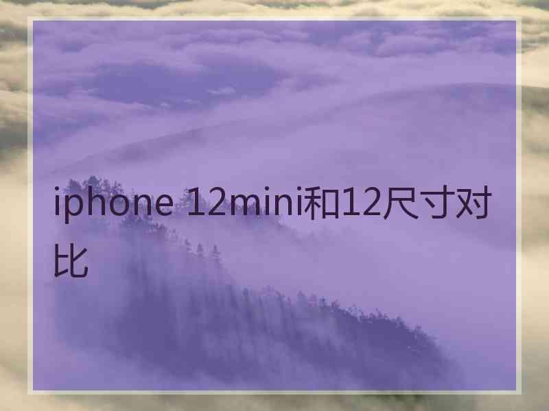 iphone 12mini和12尺寸对比