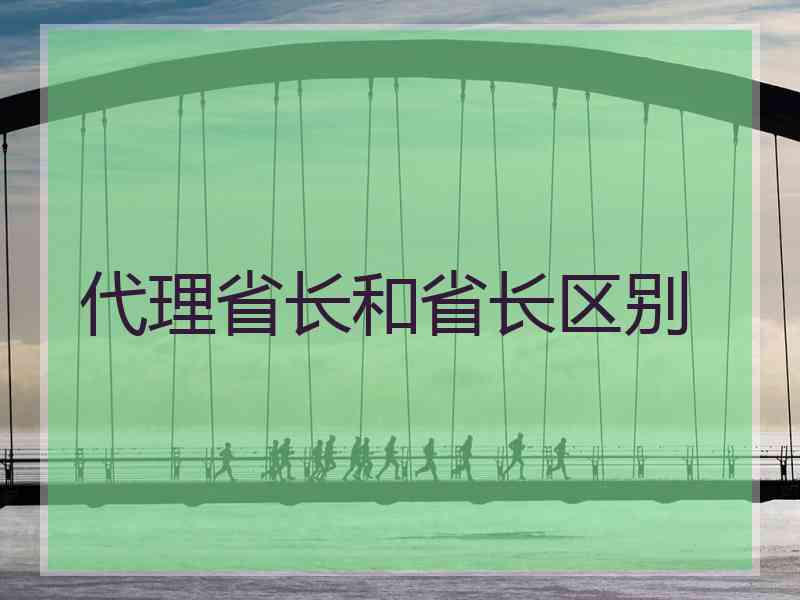 代理省长和省长区别