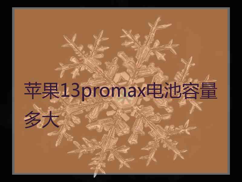 苹果13promax电池容量多大