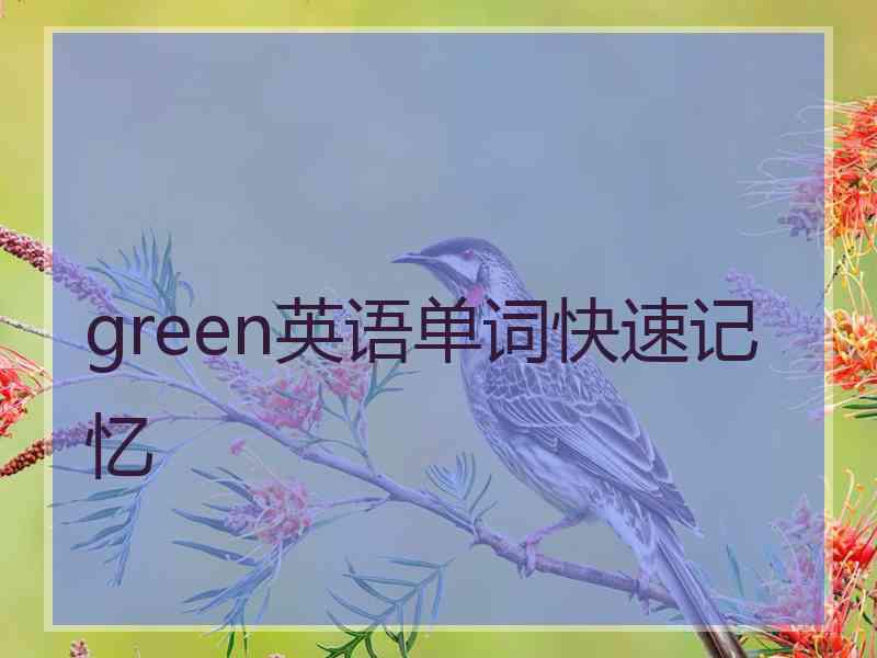 green英语单词快速记忆