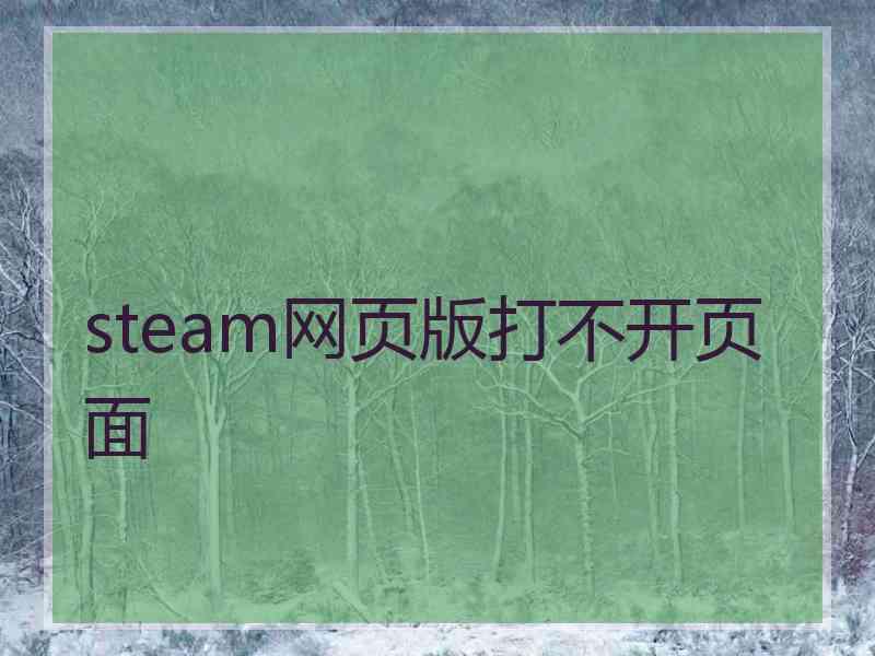 steam网页版打不开页面