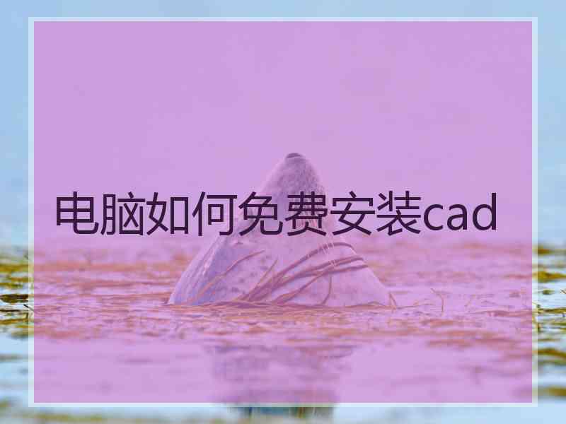 电脑如何免费安装cad