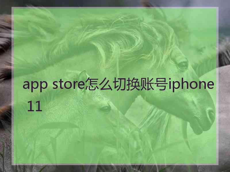 app store怎么切换账号iphone 11