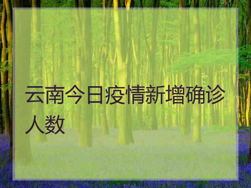 云南今日疫情新增确诊人数