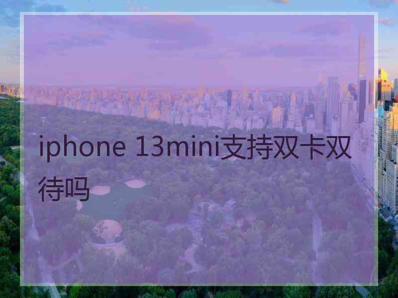 iphone 13mini支持双卡双待吗