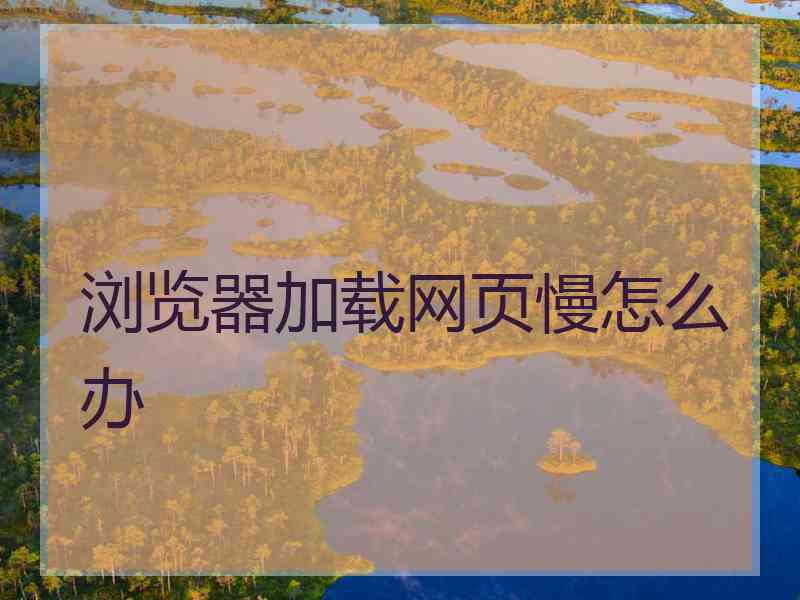 浏览器加载网页慢怎么办