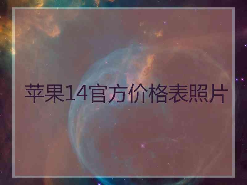 苹果14官方价格表照片