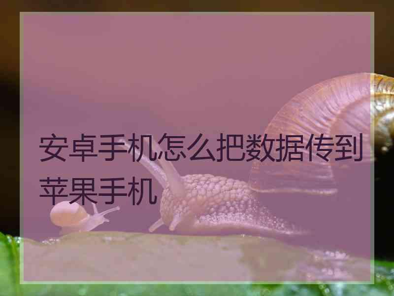 安卓手机怎么把数据传到苹果手机