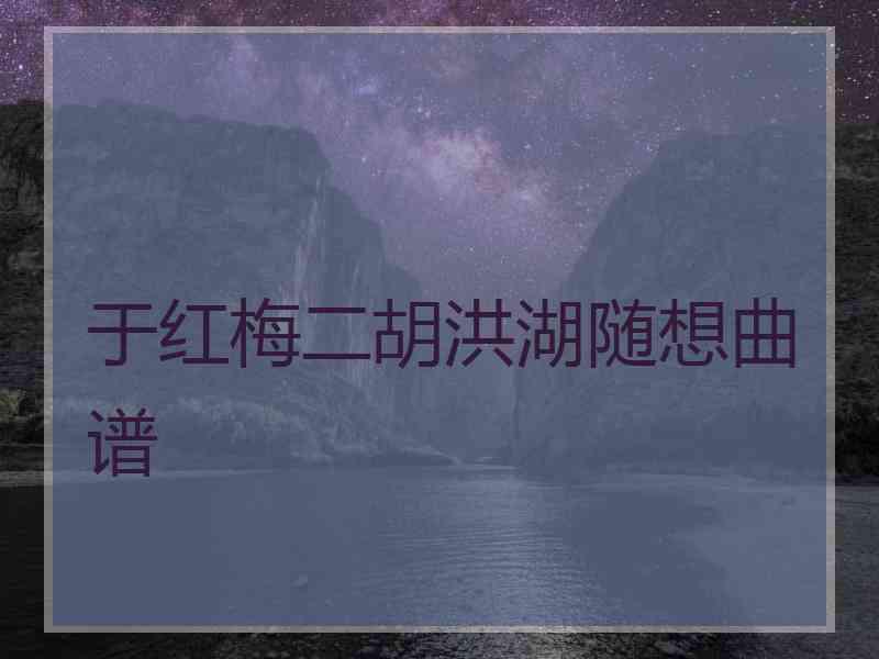 于红梅二胡洪湖随想曲谱