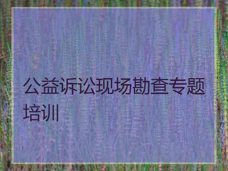 公益诉讼现场勘查专题培训