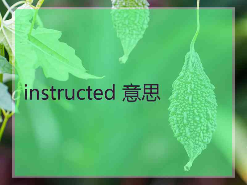 instructed 意思