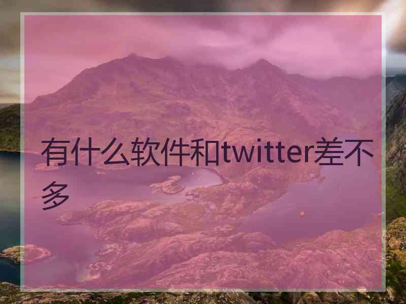 有什么软件和twitter差不多