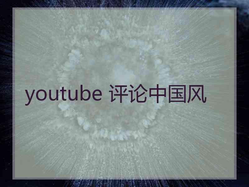 youtube 评论中国风