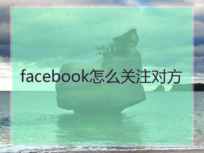 facebook怎么关注对方