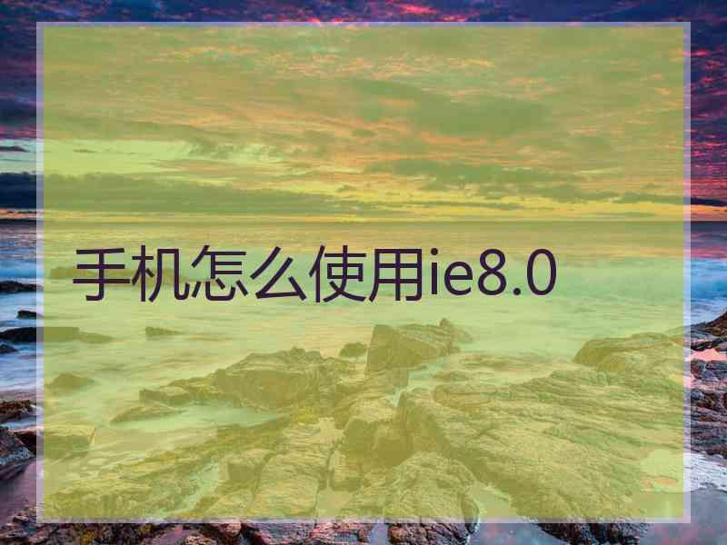 手机怎么使用ie8.0