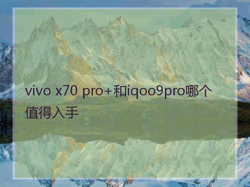 vivo x70 pro+和iqoo9pro哪个值得入手