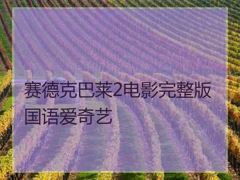 赛德克巴莱2电影完整版国语爱奇艺