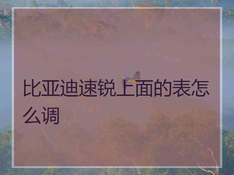 比亚迪速锐上面的表怎么调