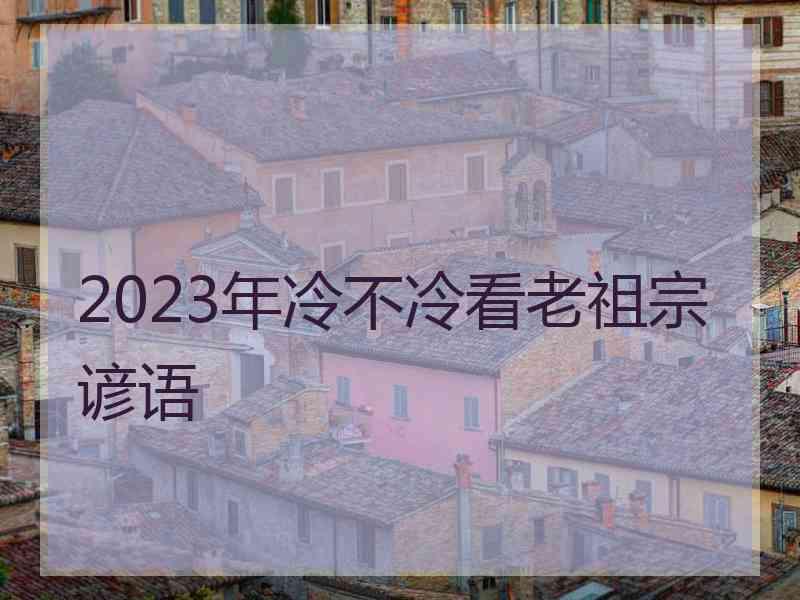 2023年冷不冷看老祖宗谚语