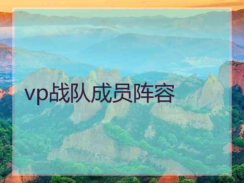 vp战队成员阵容