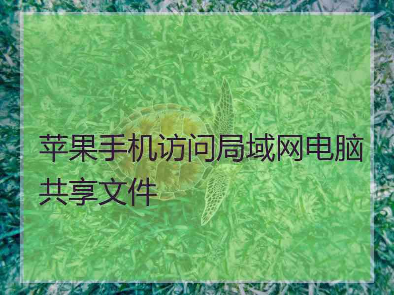 苹果手机访问局域网电脑共享文件