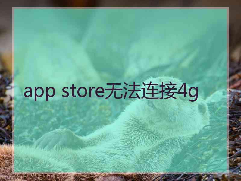 app store无法连接4g