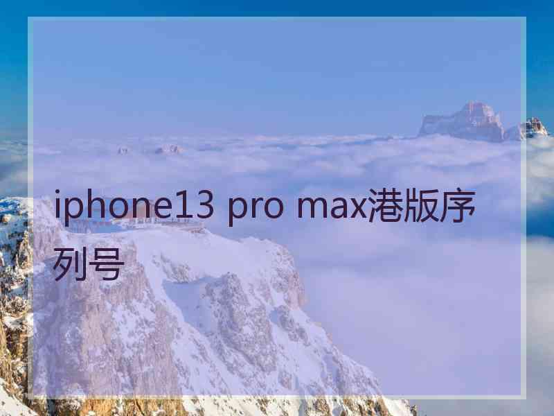 iphone13 pro max港版序列号