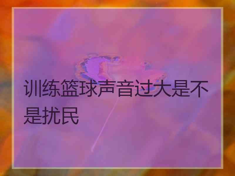 训练篮球声音过大是不是扰民