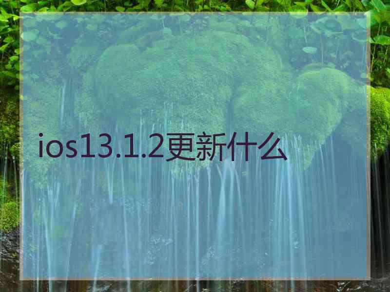 ios13.1.2更新什么