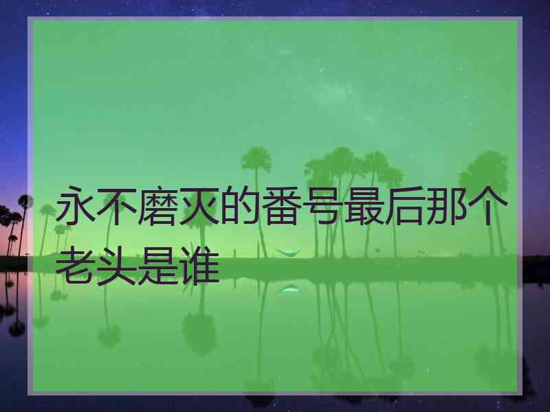 永不磨灭的番号最后那个老头是谁