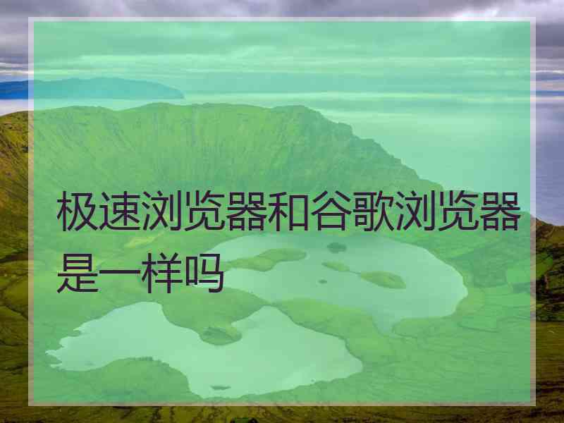 极速浏览器和谷歌浏览器是一样吗