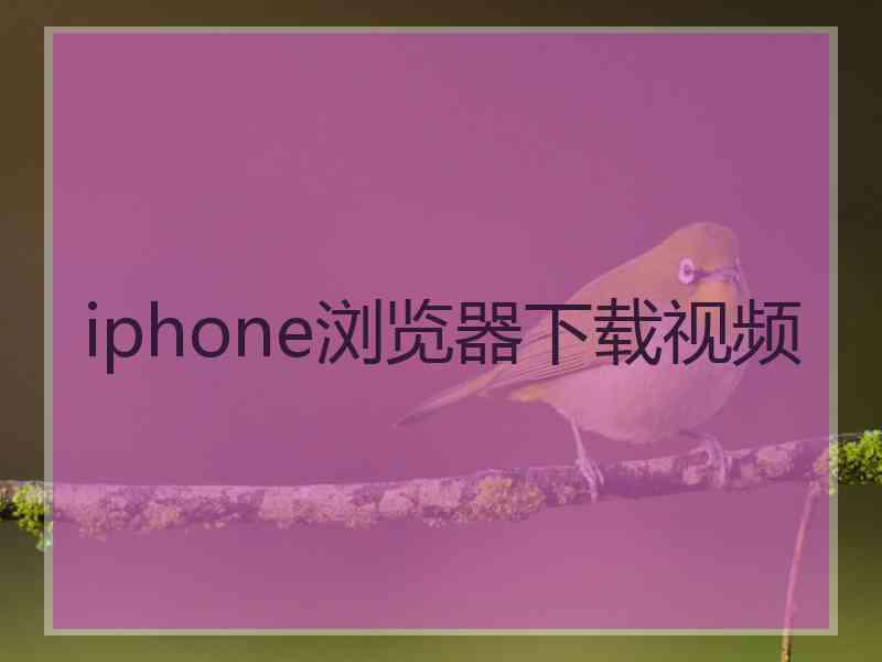 iphone浏览器下载视频