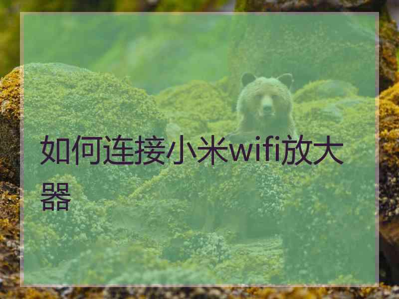 如何连接小米wifi放大器