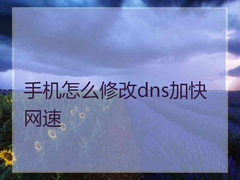 手机怎么修改dns加快网速