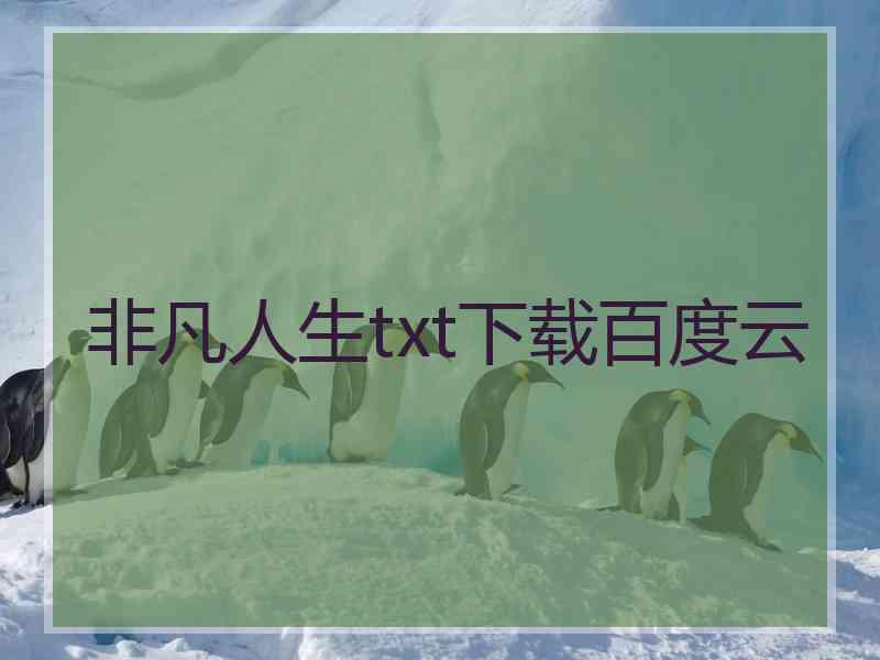 非凡人生txt下载百度云