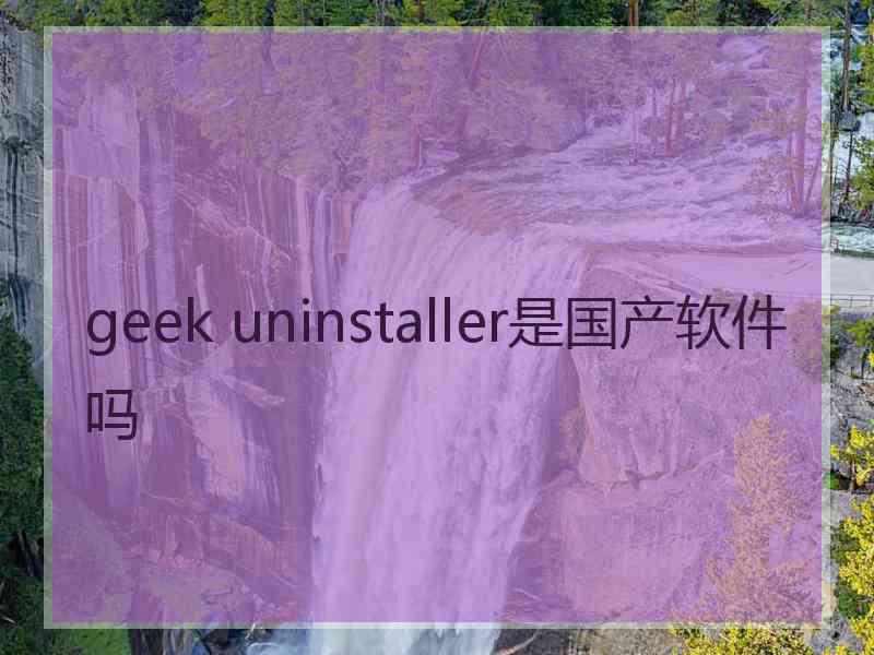 geek uninstaller是国产软件吗