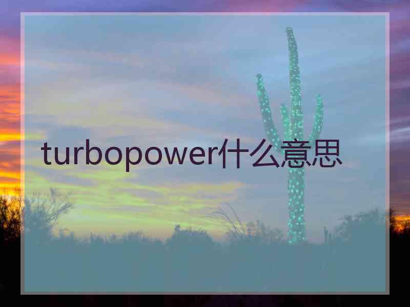 turbopower什么意思