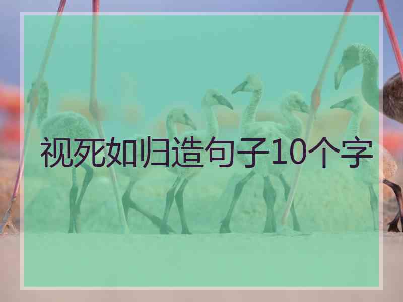 视死如归造句子10个字