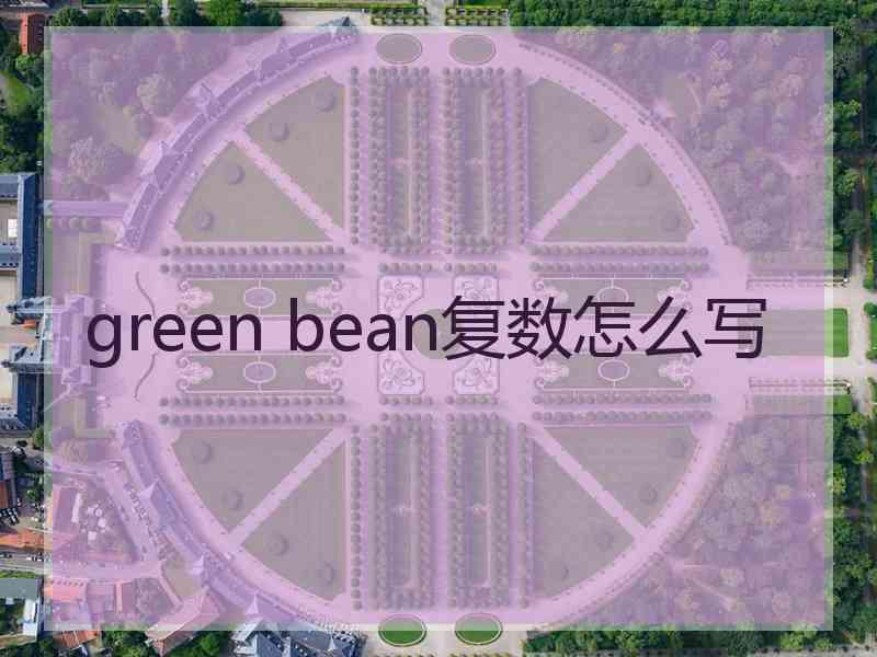 green bean复数怎么写