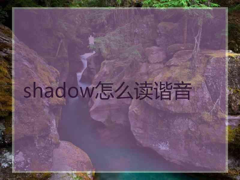 shadow怎么读谐音