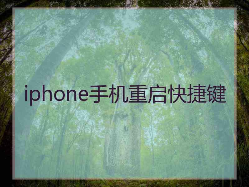 iphone手机重启快捷键