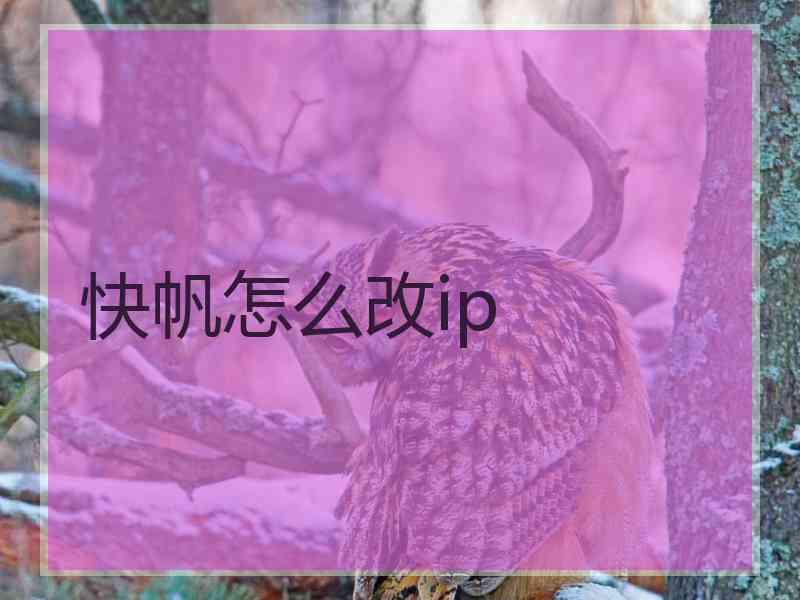 快帆怎么改ip