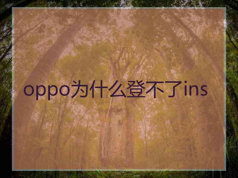 oppo为什么登不了ins