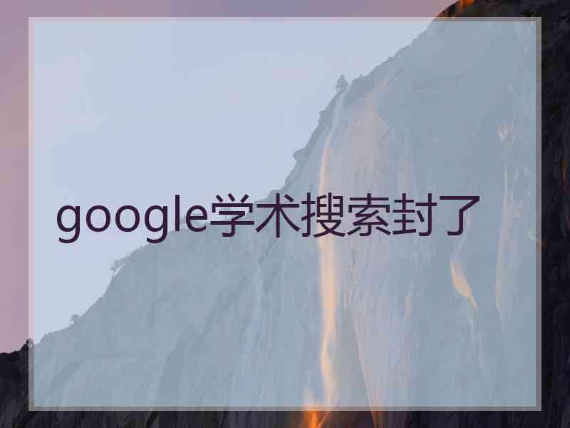 google学术搜索封了