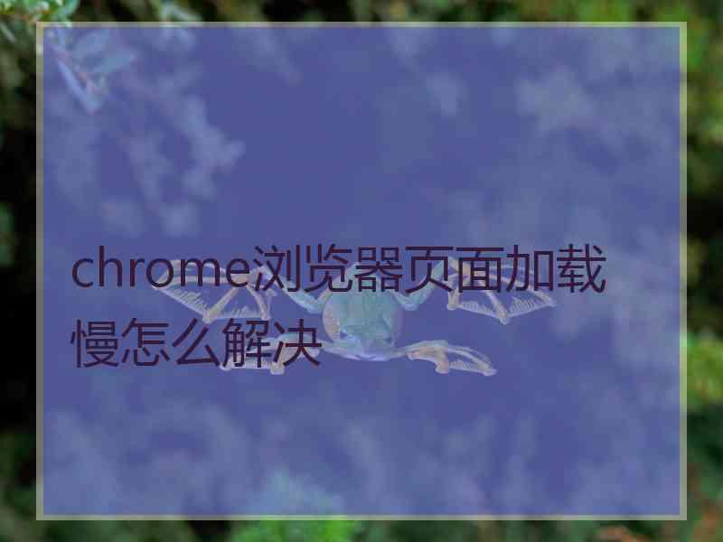 chrome浏览器页面加载慢怎么解决