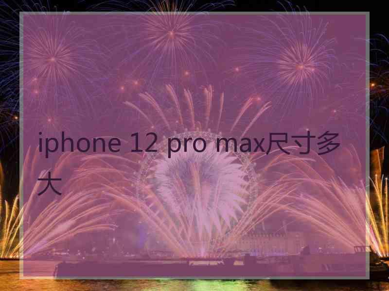 iphone 12 pro max尺寸多大