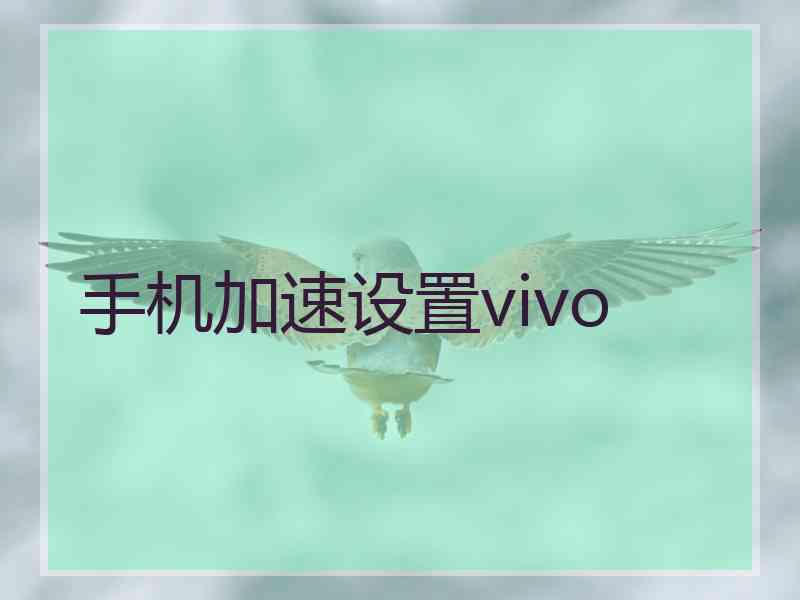 手机加速设置vivo