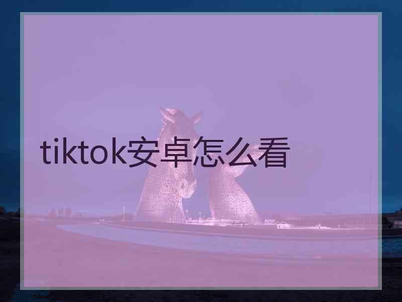 tiktok安卓怎么看