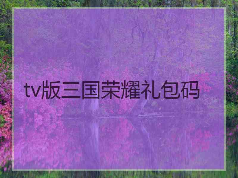 tv版三国荣耀礼包码