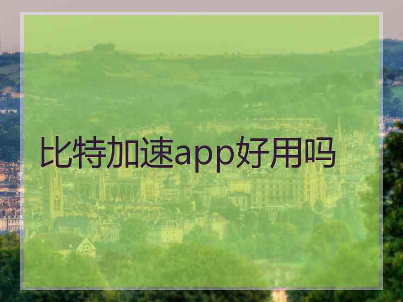 比特加速app好用吗